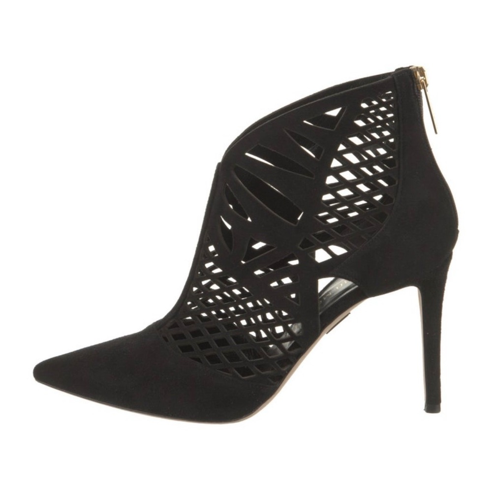 Tamara Mellon Suede Lasercut Accents Booties